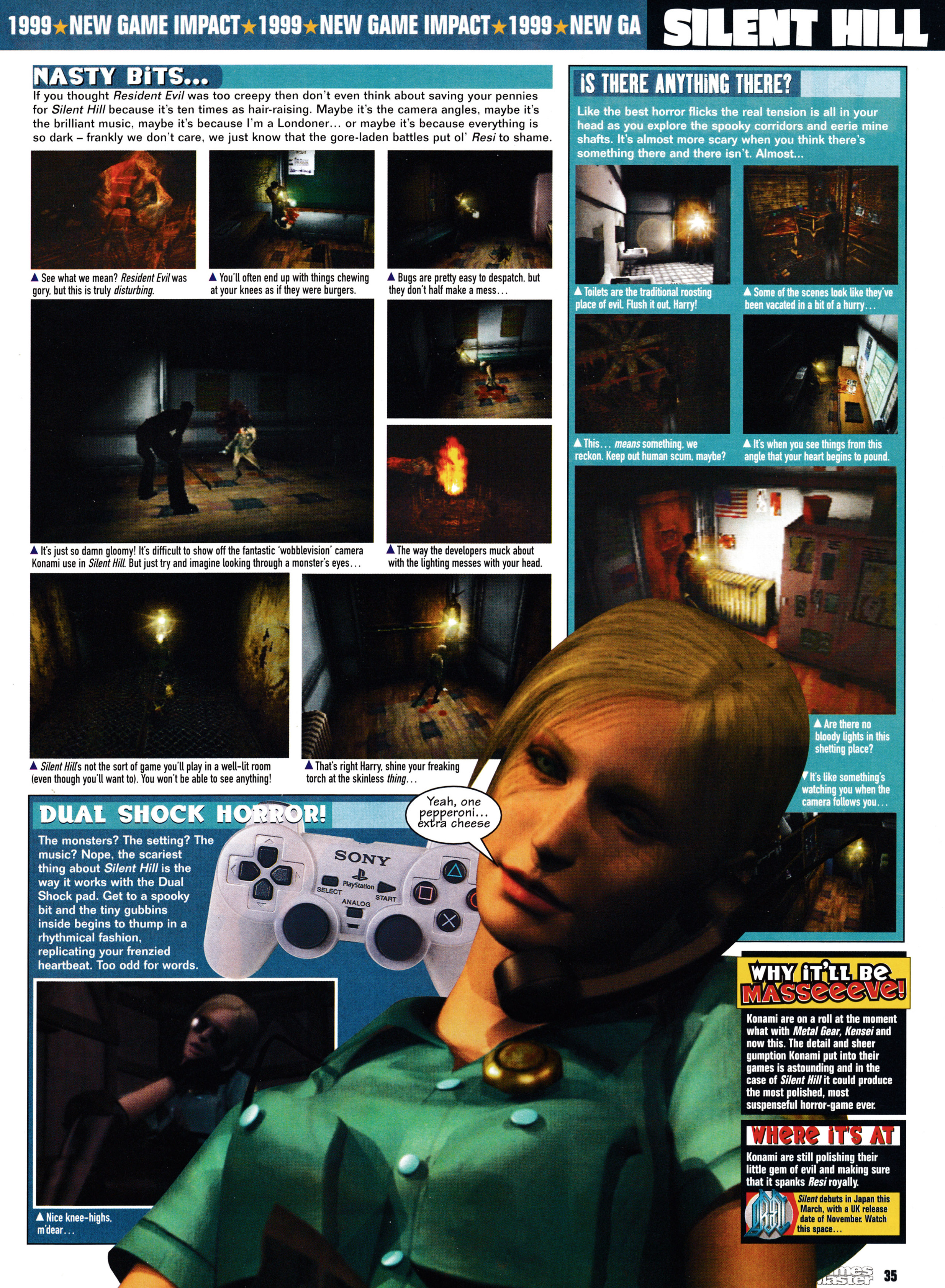 
Review for Silent Hill on PSone from GamesMaster 77 - January 1999 (UK)